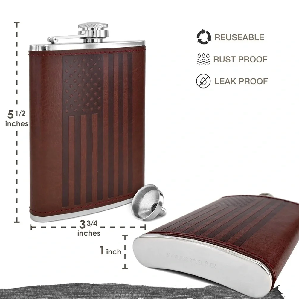 American Flag Travel Flask